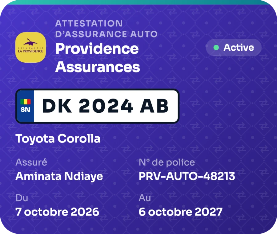 Attestation d’assurance auto